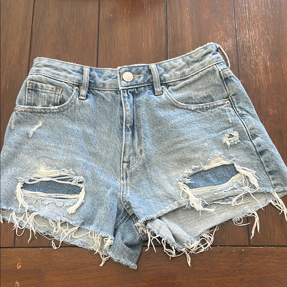PacSun Light Blue Distressed Jean Shorts